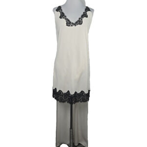 BCBG MaxAzira Silky Hi-Low Lace Detail Sleeveless Slip Dress Medium M